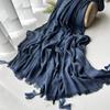 Gravata Jacquard Pied-de-Poule Retrô Artística Xale de Algodão Outono e Inverno Novo Cachecol Zen Liso Macio Masculino e Feminino