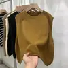 Chaleco de Punto Redondo Estilo Europeo para Mujer, Chaleco Delgado sin Mangas de Pulóver para Primavera y Otoño 2026