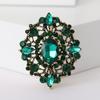 Moda Europeia e Americana Novo Broche Oval de Strass Feminino Palácio Retrô Atmosférico Botão de Xale Casaco Casaco Pin Acessórios