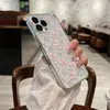Funda Protectora Anticaída con Agujeros Finos y Lazo Rosa para iPhone 17 Funda para Teléfono Apple 18 Promax Funda Transparente de Flores