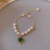 Pulsera de gemas de zorro para novias, estilo frío simple femenino, perla ligera barroca, pulsera de celebridad de Internet, pulsera de cuentas