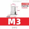 Remache tuerca de cabeza plana de acero inoxidable 304, tuerca remachable para agujero ciego con ranura vertical de cabeza avellanada grande y pequeña M3M4M5M6M8M10M12