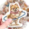 50 pegatinas nuevas de perros transfronterizos, lindas pegatinas de graffiti impermeables para decoración de vida de cachorros con pañuelo, materiales para decoración de computadora