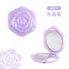 Espejo portátil plegable rosa HD, espejo redondo de mano de doble cara, espejo cosmético de escritorio pequeño.