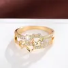 Anillo Hueco Corazón a Corazón Estilo Chanel Transfronterizo, Moderno y Exquisito, Versátil, Anillo de Cobre Puro para Mujer, Venta Directa del Fabricante
