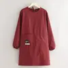 Estilo Coreano Princesa Reversible Delantal Ropa de Hogar para Cocina Tienda de Uñas Floristería Delantal de Manga Larga Ropa de Trabajo para Mujer Estampada para Adultos