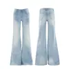 Jeans Acampanados Azul Claro de Tiro Bajo para Mujer, Nuevo Estilo Verano 2026, Elásticos y Versátiles, Talla Petite, Pantalones Acampanados No Ajustados
