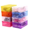Caja de Zapatos Plegable Transparente Todo en Uno para Hombre Transfronteriza de Fábrica de Origen, Caja de Almacenamiento de Zapatos a Prueba de Polvo de PP Engrosado, Apilable