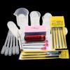 Gotero de Pegamento de Cristal Taza Medidora Palillo Mezclador Cuchara Aguja Taladro Manual de Giro Lima Bloque de Pulido Set de Herramientas Hechas a Mano para Bricolaje