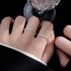 Bajo el árbol de banyan Anillo de cadena brillante de plata S925 para mujer simple flexible gipsofila anillo liso dedo índice anillo delgado