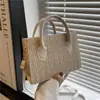 Bolso de paja para mujer 2025 nuevo bolso tejido de playa nicho popular de este año bandolera versátil bolso cuadrado pequeño