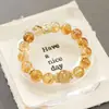 Pulsera de Citrino Natural Lujo Ligero Nicho Exquisito Atrae Riqueza Reúne Riqueza Buena Suerte Pulsera de Cuentas para Mujer Cristal Amarillo de Torre de Alta Calidad Venta al por Mayor