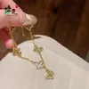 Luxo Leve Retrô Novo Estilo Chinês High-End Pulseira Borboleta Gelo Quebrado Vazado High-End Design Requintado Joia de Mão Empilhada