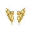 Brincos de Aço Inoxidável Europeus e Americanos de Nicho em Formato de Cavalo-Marinho e Estrela para Mulheres com Senso de Design, Brincos Vintage Banhados a Ouro em Aço Titânio