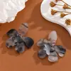 Brincos de Flor de Resina Agulha de Prata Transfronteiriços Estilo de Hong Kong Design Retrô Novos Brincos Nicho High-End Versáteis