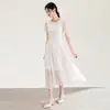 2611103-Nanyou Vestido de Encaje de Alta Calidad Moda Francesa Reductor de Cintura y Edad Vestido de Verano para Mujer de Manga Corta