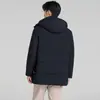 Chaqueta de Plumas de Grafeno para Hombre Invierno 2026, Longitud Media, con Capucha, 90% Plumón de Pato Blanco, Impermeable, Resistente al Frío, Abrigo para Viajero de Mediana Edad