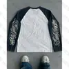 Camiseta de Manga Longa Estilo Americano Transfronteiriça Europeia e Americana, Top Estampado Retrô Escuro Y2K, Roupa Fashion Gótica High Street Ins
