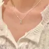 Colar de zircônia quadrado para mulheres estilo ins cool luxo leve nicho corrente clavicular acessórios simples de alta qualidade para todas as ocasiões