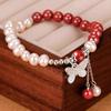 Pulsera Mariposa de Perla de Imitación Nueva 2024 Jade Hetian Diseño Nicho Ins Más Fácil de Combinar Pulsera de Borlas Regalo para Novia