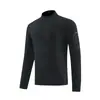 Camiseta casual de manga larga para hombre para entrenamiento deportivo al aire libre, sudadera cálida con forro polar para otoño e invierno, con media cremallera y cuello alto, para gimnasio y running
