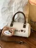 Bolso de Mano de Lana de Cordero Transfronterizo Lindo Dibujo Animado Bolos Estilo Universitario Otoño e Invierno 2025 Bolso Cruzado para Chica Bolso de Hombro