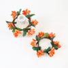 Halloween pip face bead flor central simulación baya corona de Navidad naranja Acción de Gracias anillo de servilleta redondo anillo para candelabro