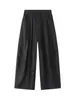 Pantalones de vestir para hombre de corte limpio y caída cruzada, para primavera y otoño, estilo retro americano, modernos, holgados, de pierna ancha, casuales