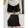 Shorts Esportivo Feminino Estilo High Street Americano, Garota Picante, com Bolsos Falsos, Cintura Alta, Emagrecimento, Design Simples, Versátil Casual, Tendência Hot Pants