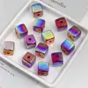 Ding Yi Lengyue Quadrado Transparente Acrílico Galvanizado Contas com Furo Contas para DIY Corrente de Celular Acessórios Material para Acessórios de Cabeça