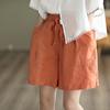 Pantalones Casuales de Cinco Puntos con Patrón de Ganchillo de Empalme de Gran Tamaño Holgados de Primavera y Verano Transfronterizos del Sudeste Asiático Pantalones de Pierna Ancha de Algodón y Lino Retro Literarios