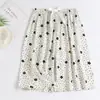 Pantalones de pijama de algodón y seda para mujer, Nuevo estilo de verano, Estampado de dibujos animados, Holgados, Casuales, Delgados, Para casa, Se pueden usar afuera, Pantalones de cinco puntos