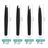 Set de Pinzas para Cejas de Acero Inoxidable, Pinzas Multiusos para Depilación, Pinzas para Cejas, Pinzas para Pestañas, Punta Plana, Punta Diagonal, 96 Pinzas