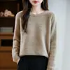 [Ropa lista para usar de primera línea] Suéter de punto 100% lana transfronterizo, amigable con la piel, jersey hueco, suéter de punto cálido de manga larga para mujer