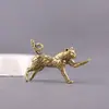 Ornamento Modelo Animal Simulado de Latão Puro Gato Leopardo Leopardo da Neve Rico Decoração de Animal de Estimação para Chá de Sala de Estar Mesa de Escritório