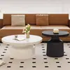 Novo modelo 2026: uma mesa de centro de aço carbono elegante e luxuosa para uso doméstico, com um design moderno e minimalista, adequada para apartamentos pequenos e com formato redondo, perfeita para a sala de estar.