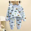 Hagamos Amigos Doble Ahorro Q Conjunto de Ropa Interior de Algodón Puro Antibacteriano que Absorbe el Sudor para Niños y Niñas Ropa de Otoño para Bebé y Pantalones
