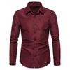 AliExpress Amazon nova camisa masculina de manga longa moda europeia e americana floral lapela fina camisa masculina atacado