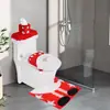 Bestseller internacional Conjunto de capa de vaso sanitário de Natal com boneco sem rosto, conjunto de quatro peças, decorações de vaso sanitário do Papai Noel, suprimentos de Natal