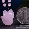 Pulseira pingente de Raposa em calcedônia rosa uma peça uma foto pingente flor de pêssego conjunto de casal Série atacado de fábrica