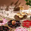 Bp038 Pratos de Papel Estampa de Leopardo Cereja para Festas de Feriado, Conjunto para 8 Pessoas, Pratos de Papel Descartáveis Decorativos Estampa de Leopardo