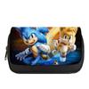 Estuche de Lápices Sonic con Tapa para Estudiantes de Primaria y Secundaria Estuche de Papelería Estampado Estuche de Lápices con Tapa Removible Doble Capa Gran Capacidad