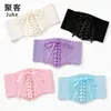 Cinturón de encaje transparente de cintura transfronterizo europeo y americano para mujer, cinturón ancho decorativo versátil para vestidos, cinturón elástico extensible