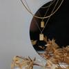 XL115 Outono/Inverno Novo Colar Corrente Osso de Cobra Barras Duplas de Ouro Bloco de Ouro Quadrado Tijolo Corrente Curta Fornecedor de Fábrica para Microempreendedorismo