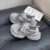 Tênis dad animal print de leopardo para mulheres, coleção outono 2026, tênis esportivos com sola grossa que aumentam a altura, sapatos casuais vintage color block, sapatos respiráveis macios e fofos para mulheres