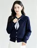 Bufanda de terciopelo Andy de dos piezas, nueva y versátil para otoño e invierno, cuello de bufanda, top de punto de manga larga elegante para adelgazar, para mujer