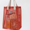 Vendas Diretas de Fábrica Marca de moda da Coreia do Sul bolsa portátil fofa casual bolsa de lavagem com rede de olhos bolsa de praia com drenagem bolsa de natação