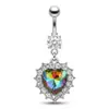 Nuevo Piercing para Ombligo de Mariposa Transfronterizo al por Mayor E-Commerce Acero Inoxidable Exquisito con Incrustaciones de Zirconia Corazón de Durazno Joyería para Perforación de Ombligo