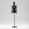 Loja de roupas versão coreana preto ombro plano manequim feminino meio comprimento janela ângulo reto ombro falso boneca corpo inteiro manequim exposição suporte