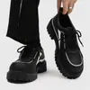 Sapatos Casuais de Couro Masculinos com Solas Grossas e Aumento de Altura, Novo Estilo Coreano Preto Ins Calçados da Moda para Todas as Estações, Sapatos Masculinos Estilo de Rua